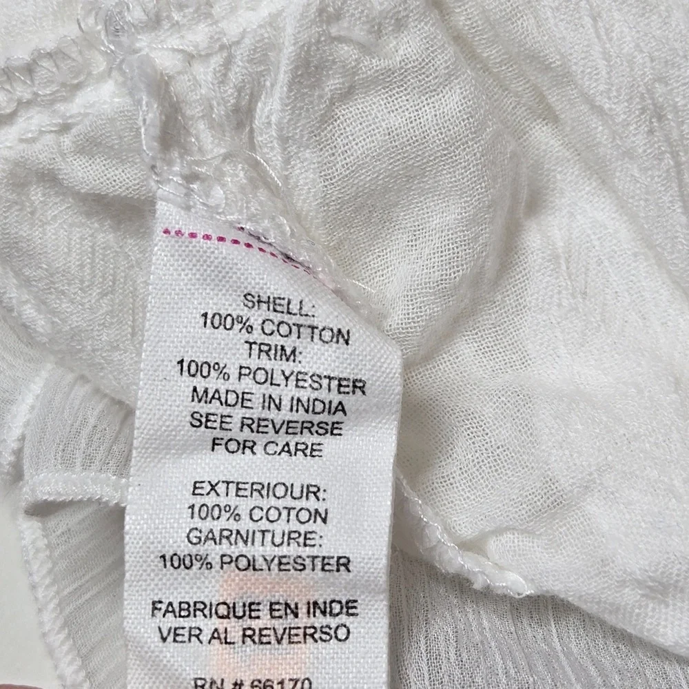 FREE PEOPLE Cover Up Dress White XS Fairy Whimsy Cottagecore Peasant 5955 - Picture 10 of 12